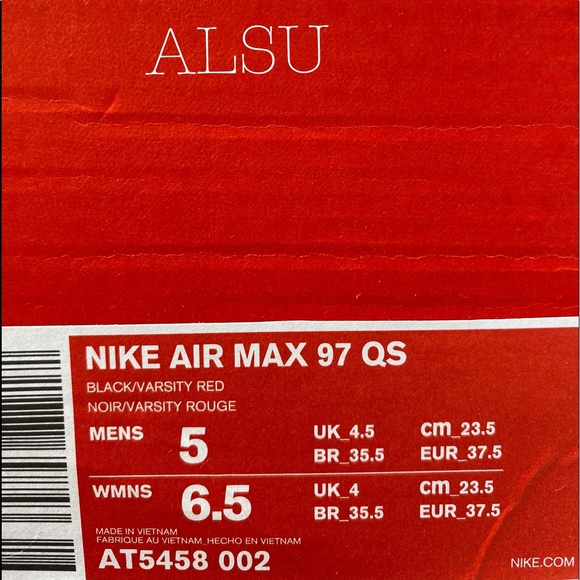 Nike Air Max 97 QS Black Leather W AUTHENTIC - Picture 8 of 8